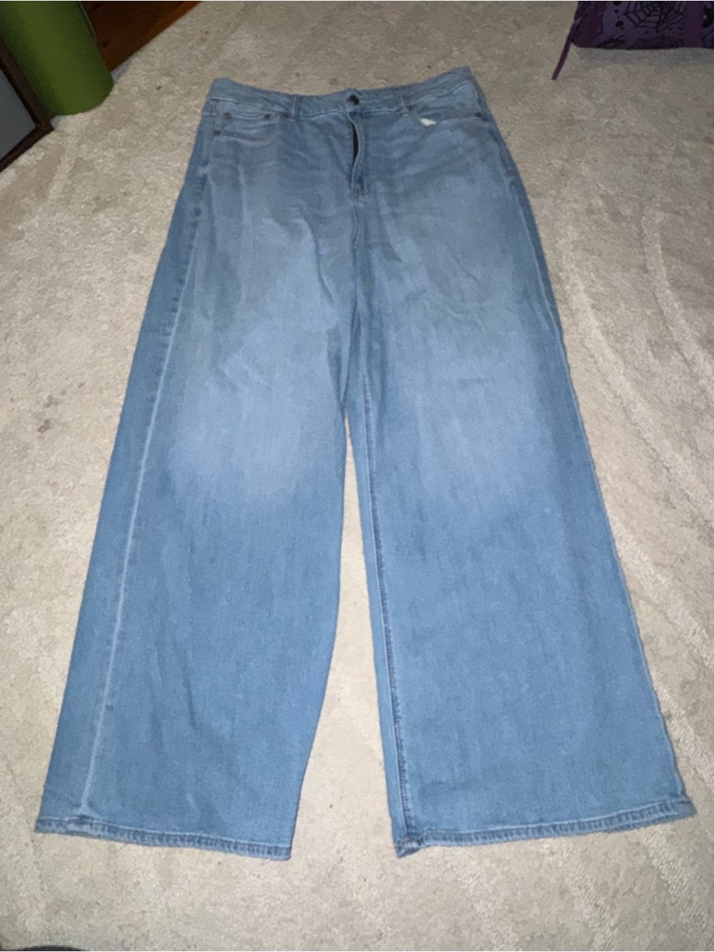 American Eagle Outfitters Light Blue Wide-Leg Jeans